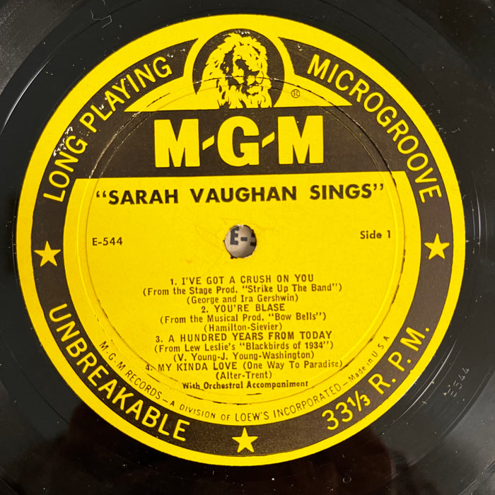 Sarah Vaughan Sings (1951 10")