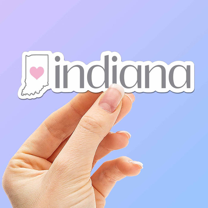 Indiana Heart Sticker - Cute Midwest Decals