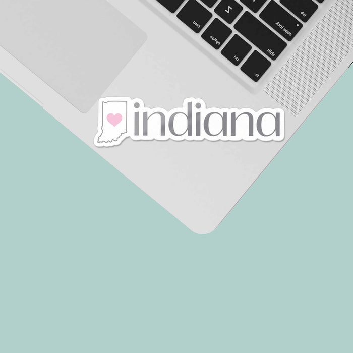 Indiana Heart Sticker - Cute Midwest Decals