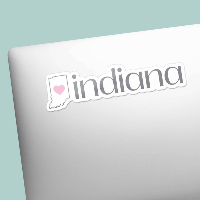 Indiana Heart Sticker - Cute Midwest Decals