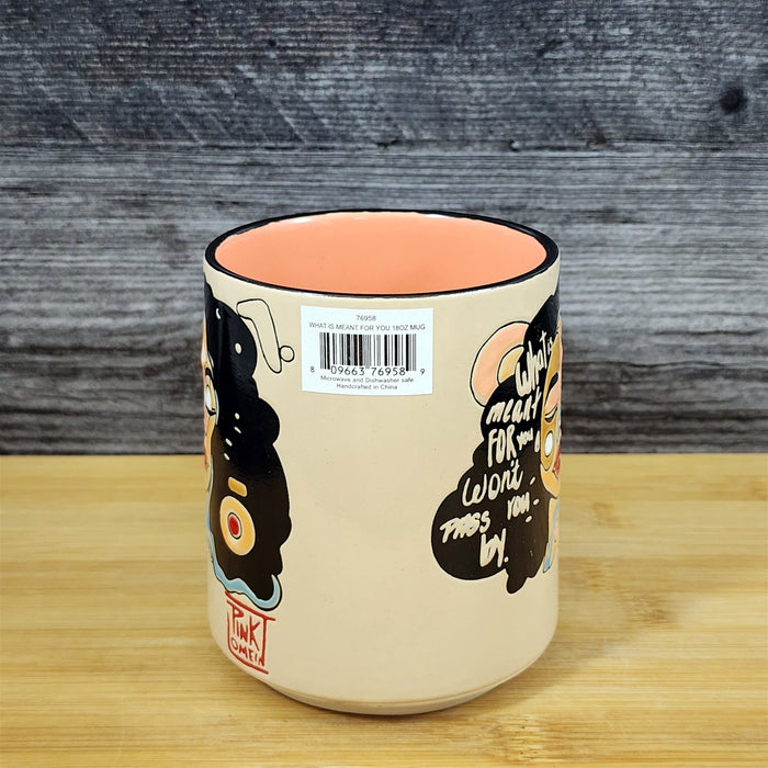 Inspirational Ceramic Mug Abstract Woman Art Coffee Tea Cup Pink Lomein Blue Sky