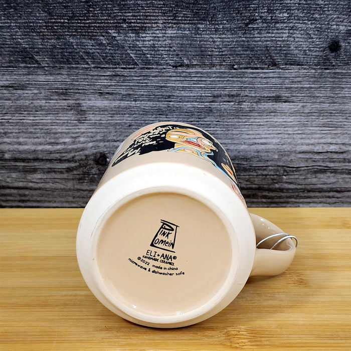Inspirational Ceramic Mug Abstract Woman Art Coffee Tea Cup Pink Lomein Blue Sky