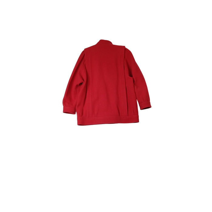International Scene Red Wool Blend Jacket Button Front Pockets Made in Austria1