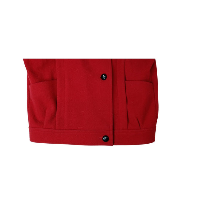 International Scene Red Wool Blend Jacket Button Front Pockets Made in Austria4