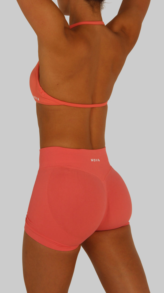 Invisible Scrunch Shorts - Coral