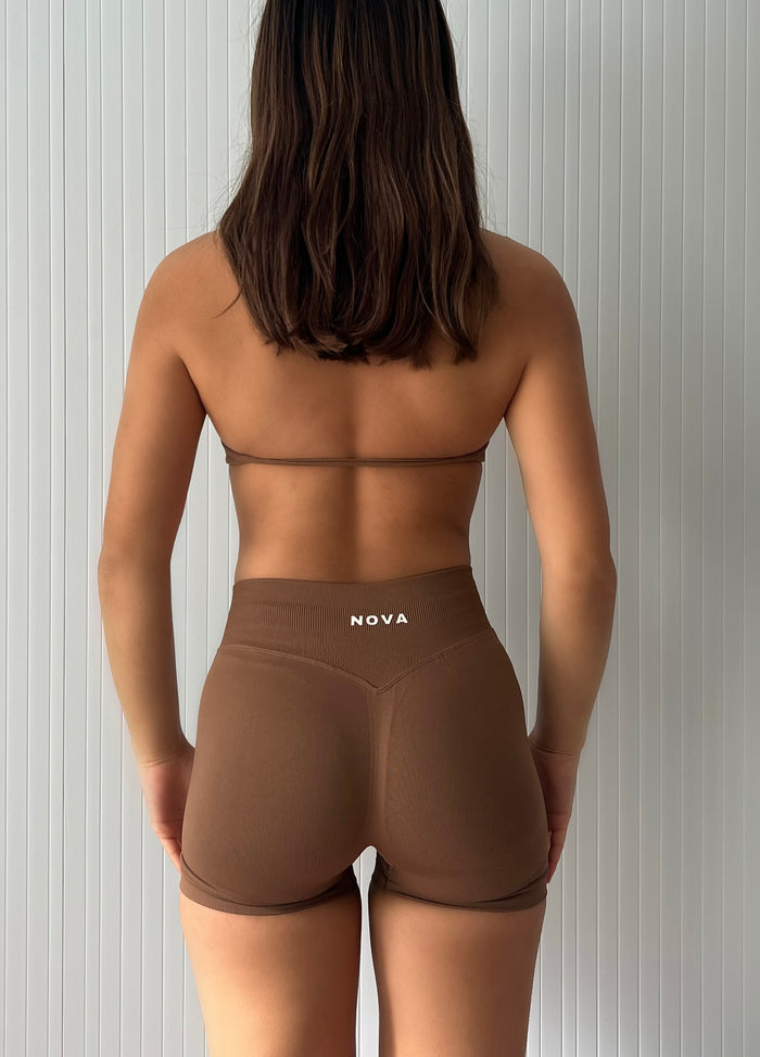 Invisible Scrunch Shorts - Dark Brown