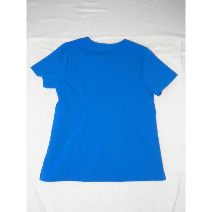 Jaanuu Royal Blue V Neck Scrub Top Women XS Short Sleeve Chest Pocket Workwear1