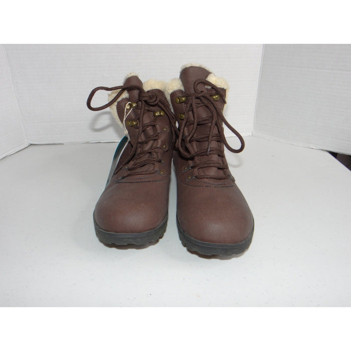 JBU Jambu Redrock Brown Water Resistant Faux Fur Ankle Boots Womens 10M B1RED342