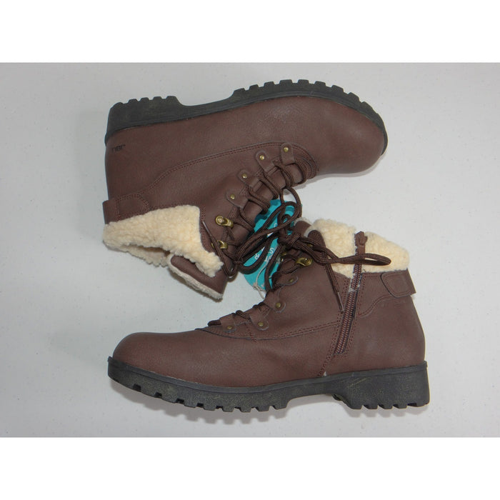 JBU Jambu Redrock Brown Water Resistant Faux Fur Ankle Boots Womens 10M B1RED346