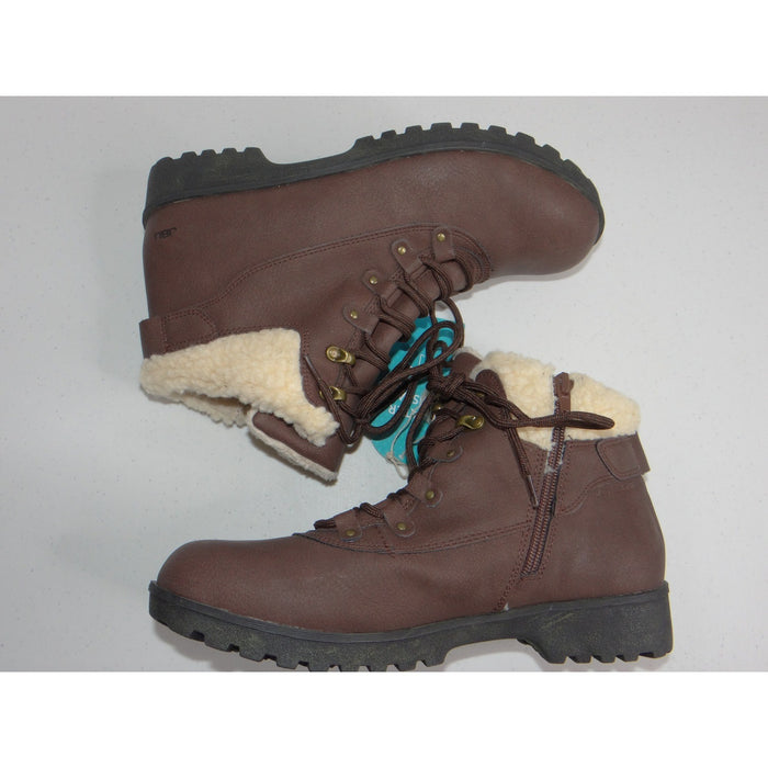 JBU Jambu Redrock Brown Water Resistant Faux Fur Ankle Boots Womens 10M B1RED347