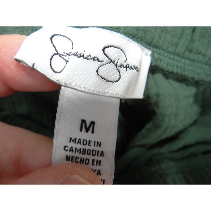 Jessica Simpson Sage Green Gauze Wide Leg Elastic Waist Pants Medium 40212