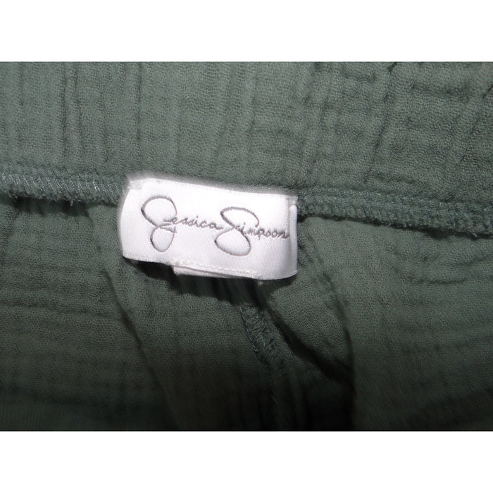 Jessica Simpson Sage Green Gauze Wide Leg Elastic Waist Pants Medium 40215
