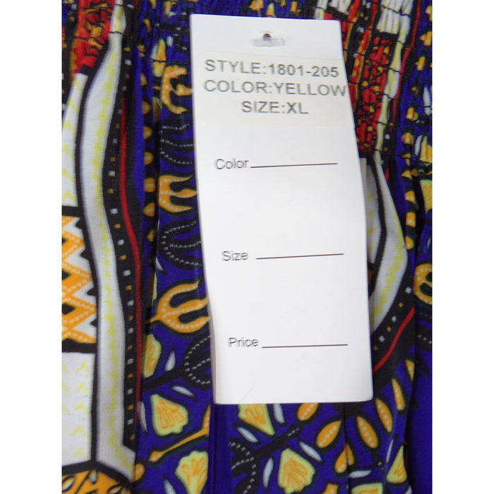 Jessica Taylor Royal Blue Dashiki Tribal Print Smocked Maxi Dress XL 1801 2053