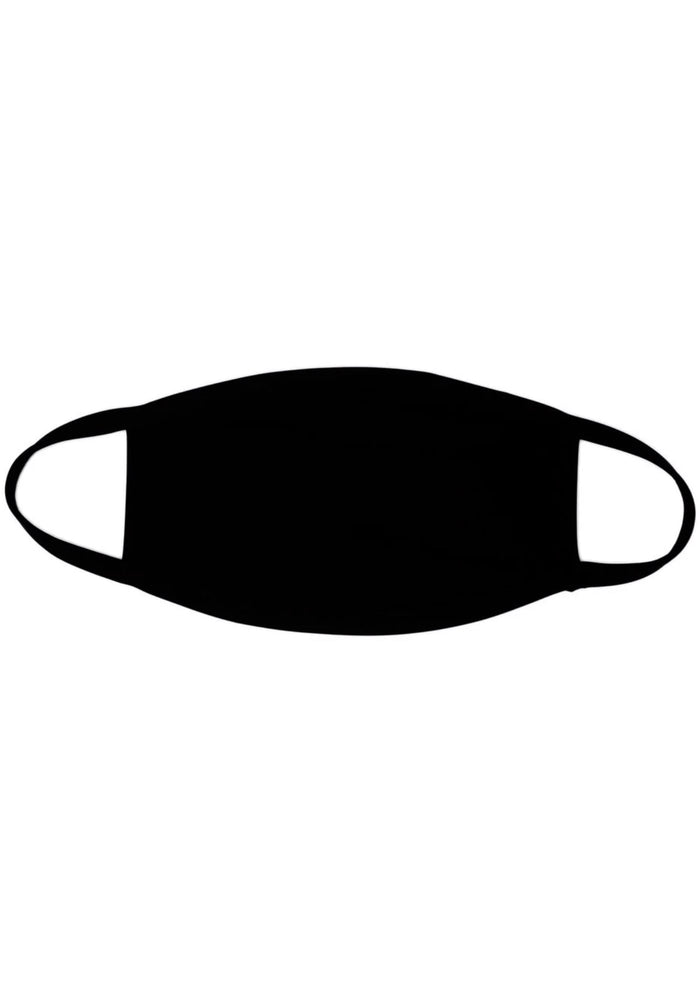 BGlittz Jet Black Dust Mask in black with solid black fabric on breathable polyester rave festival face mask — front view