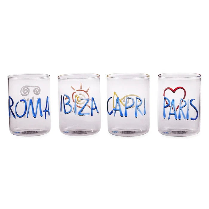 JET SET GLASSWARE- SET OF 4
