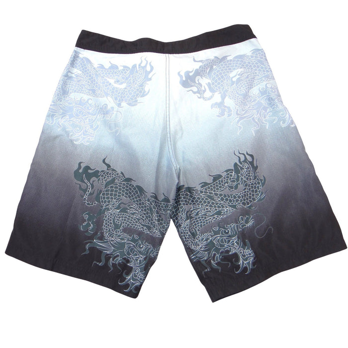 JNCO Jeans Mens Dragon Graphic Board Shorts Grey Black Y2K Skate Swim Trunks 362