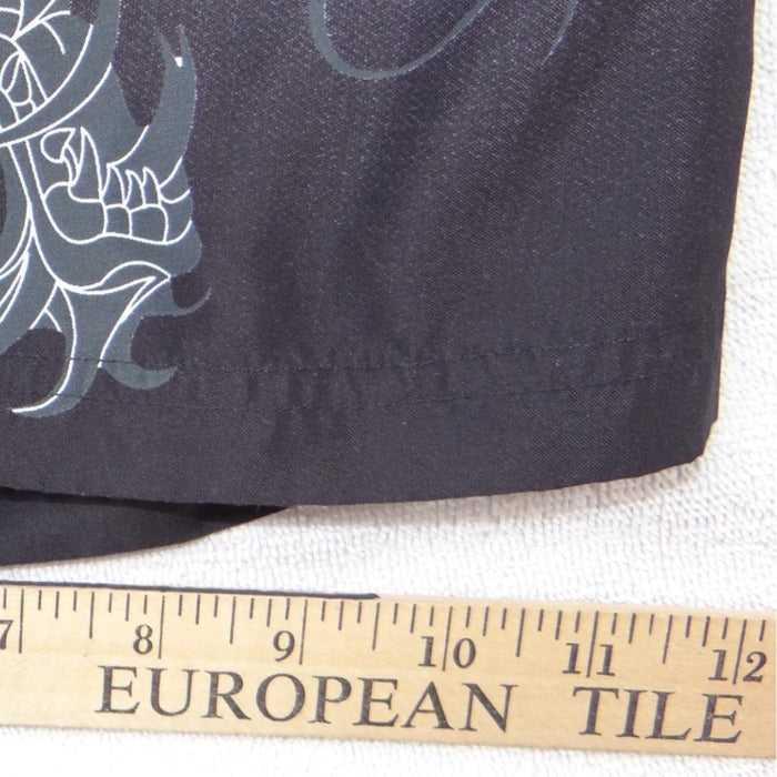 JNCO Jeans Mens Dragon Graphic Board Shorts Grey Black Y2K Skate Swim Trunks 364