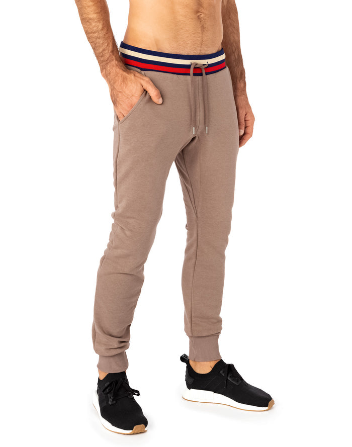 jogging slim taupe PULLIN en coton