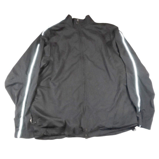Jordan Black Track Jacket Reflective Stripe Full Zip Men's Medium Athletic0