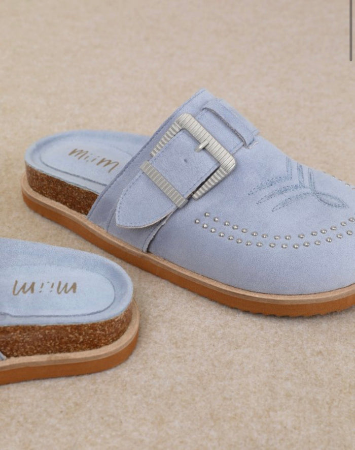 Josephine Suede Slide in Blue
