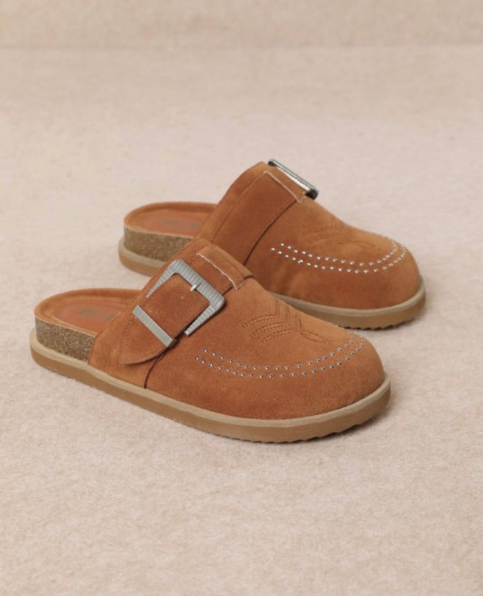 Josephine Suede Slide in Rust