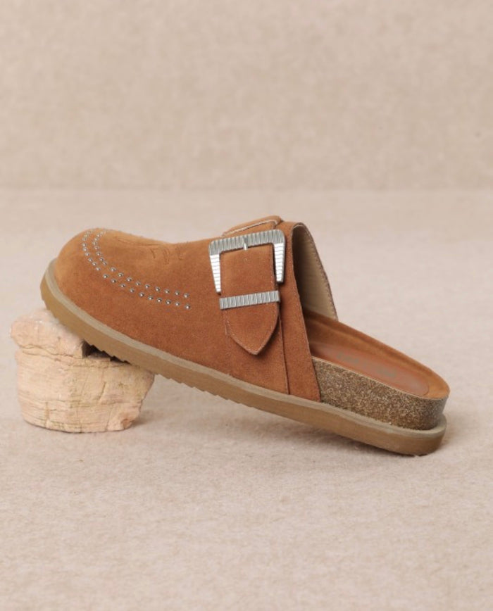 Josephine Suede Slide in Rust