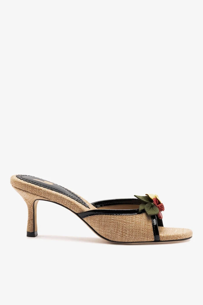 Juliette Mule Beige Raffia Mule Larroudé