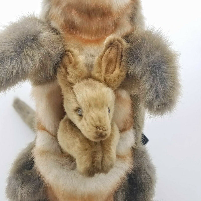 Kangaroo Full Body Hand Puppet Doll Hansa Real Looking Plush Animal Learning Toy