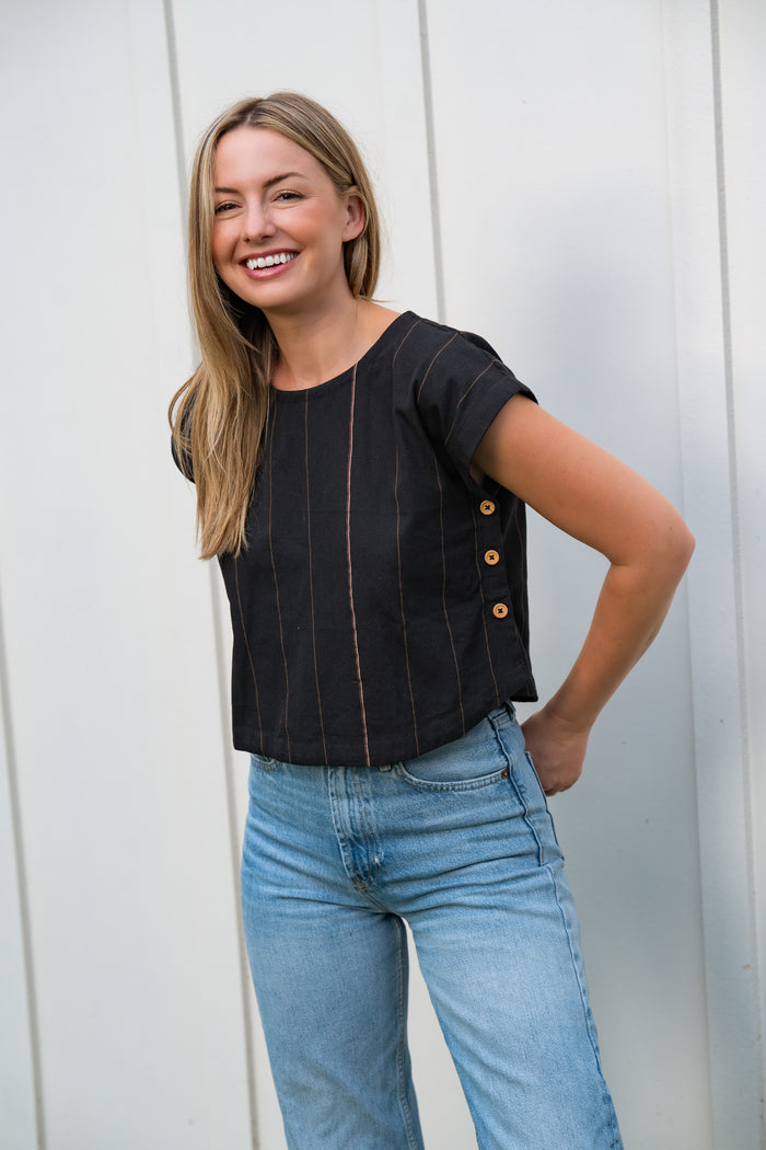 Katie Handwoven Cotton Set in Black
