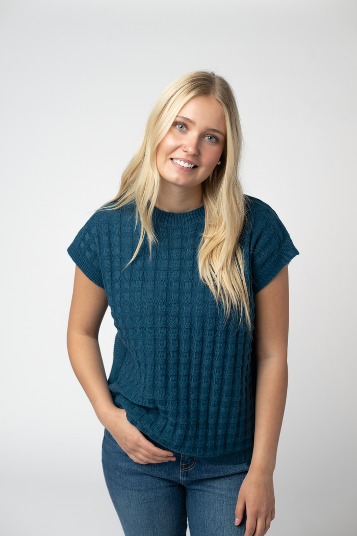 Kelly Knitted Top - Teal