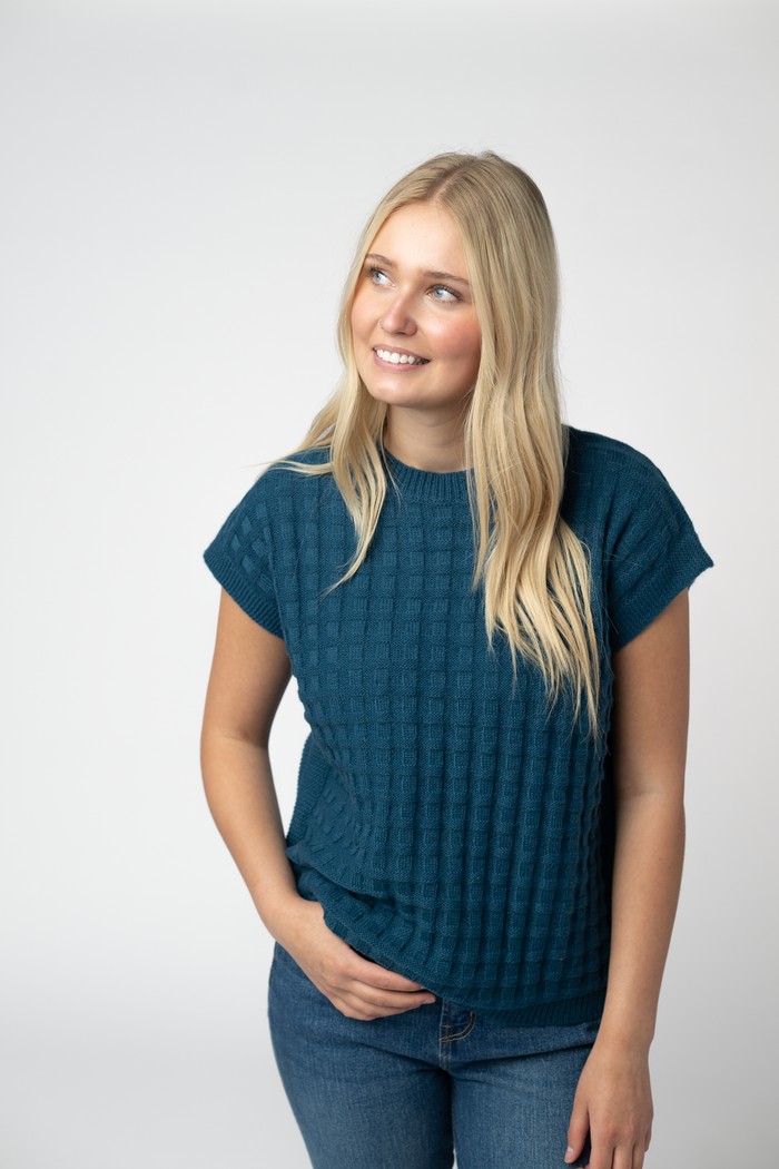 Kelly Knitted Top - Teal
