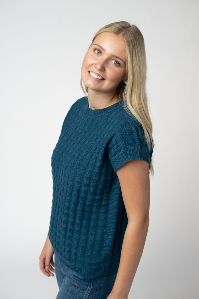 Kelly Knitted Top - Teal