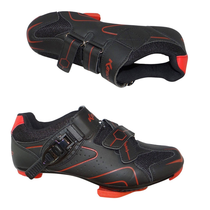 Kescoo Cycling Shoes Black Red Size 39 Look Delta Cleats Indoor Road Bike Mens 70