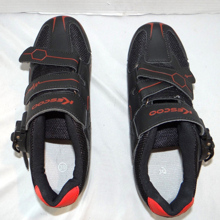 Kescoo Cycling Shoes Black Red Size 39 Look Delta Cleats Indoor Road Bike Mens 75