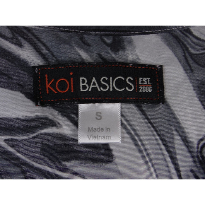 Koi Basics Womens Grey Black Marble Swirl V Neck Medical Scrub Top Small2