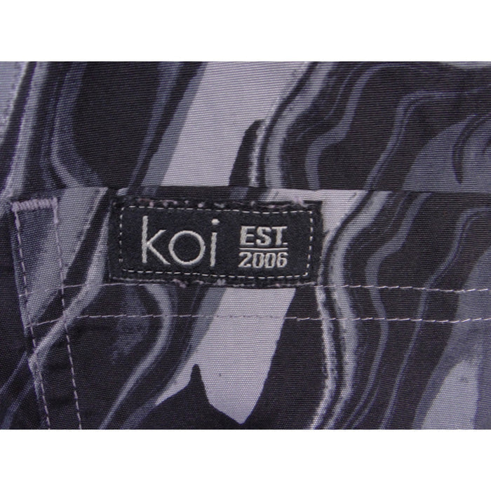 Koi Basics Womens Grey Black Marble Swirl V Neck Medical Scrub Top Small5