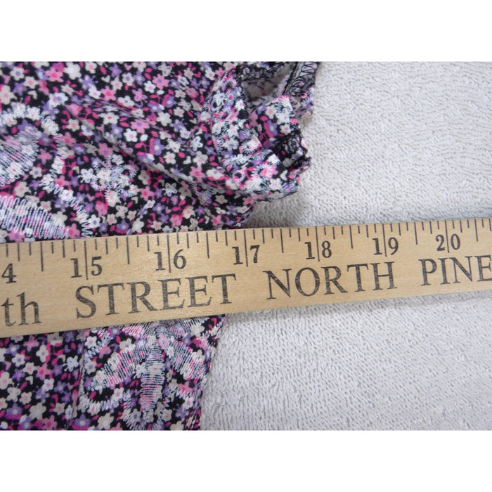 Koi by Kathy Peterson Womens XS Scrub Top Pink Floral Embroidered V Neck 36693