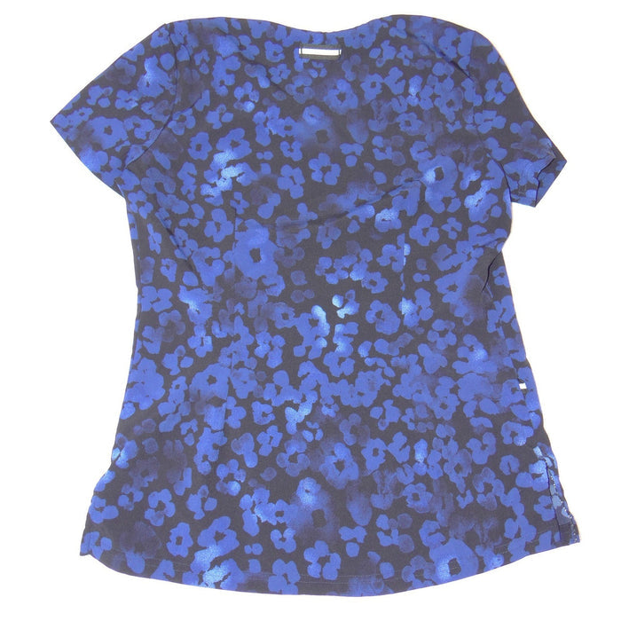Koi Next Gen Womens Blue Floral Camo V Neck Medical Scrub Top XS 38021
