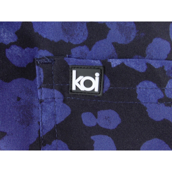 Koi Next Gen Womens Blue Floral Camo V Neck Medical Scrub Top XS 38023