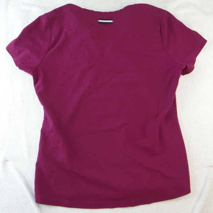 Koi Next Gen Womens Scrub Top Medium Purple V Neck Chest Pocket Stretch 24104