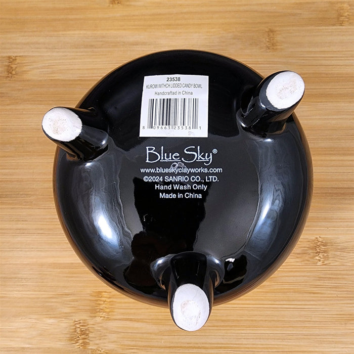 Kuromi Witch Halloween Candy Bowl with Lid Black Ceramic Blue Sky