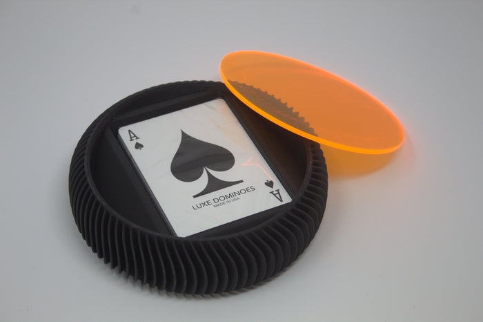 LA REDONDA-LUXE CARD BLACK  WITH NEON ORANGE