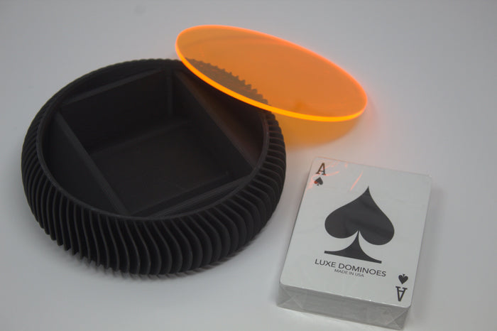 LA REDONDA-LUXE CARD BLACK  WITH NEON ORANGE