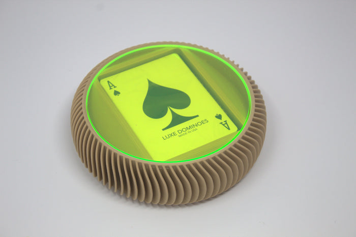 LA REDONDA-LUXE CARD TAN WITH NEON GREEN