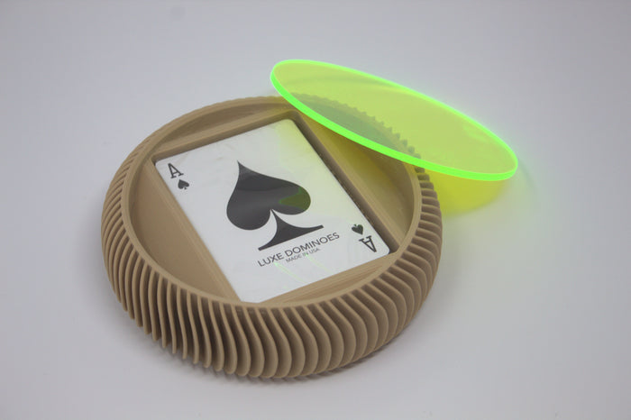 LA REDONDA-LUXE CARD TAN WITH NEON GREEN