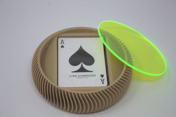 LA REDONDA-LUXE CARD TAN WITH NEON GREEN