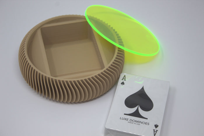 LA REDONDA-LUXE CARD TAN WITH NEON GREEN