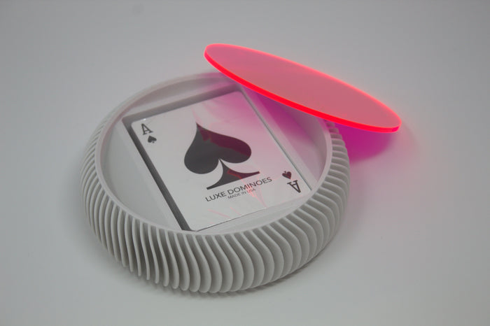 LA REDONDA-LUXE CARD WHITE WITH NEON PINK