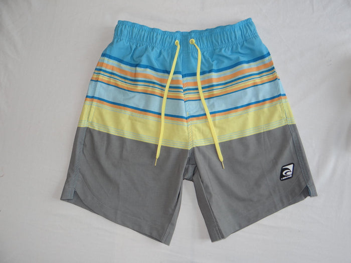 Laguna Men's Beach Shorts   Stylish Stripes in Blue & Gray0