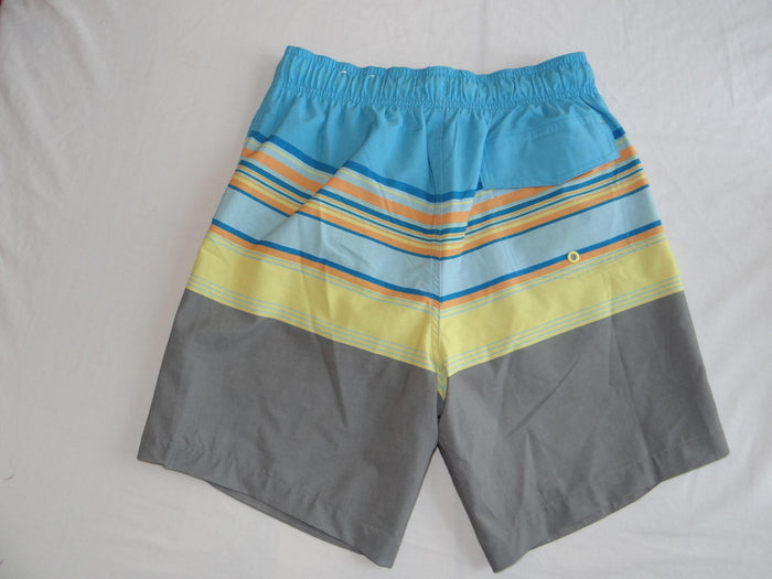 Laguna Men's Beach Shorts   Stylish Stripes in Blue & Gray4